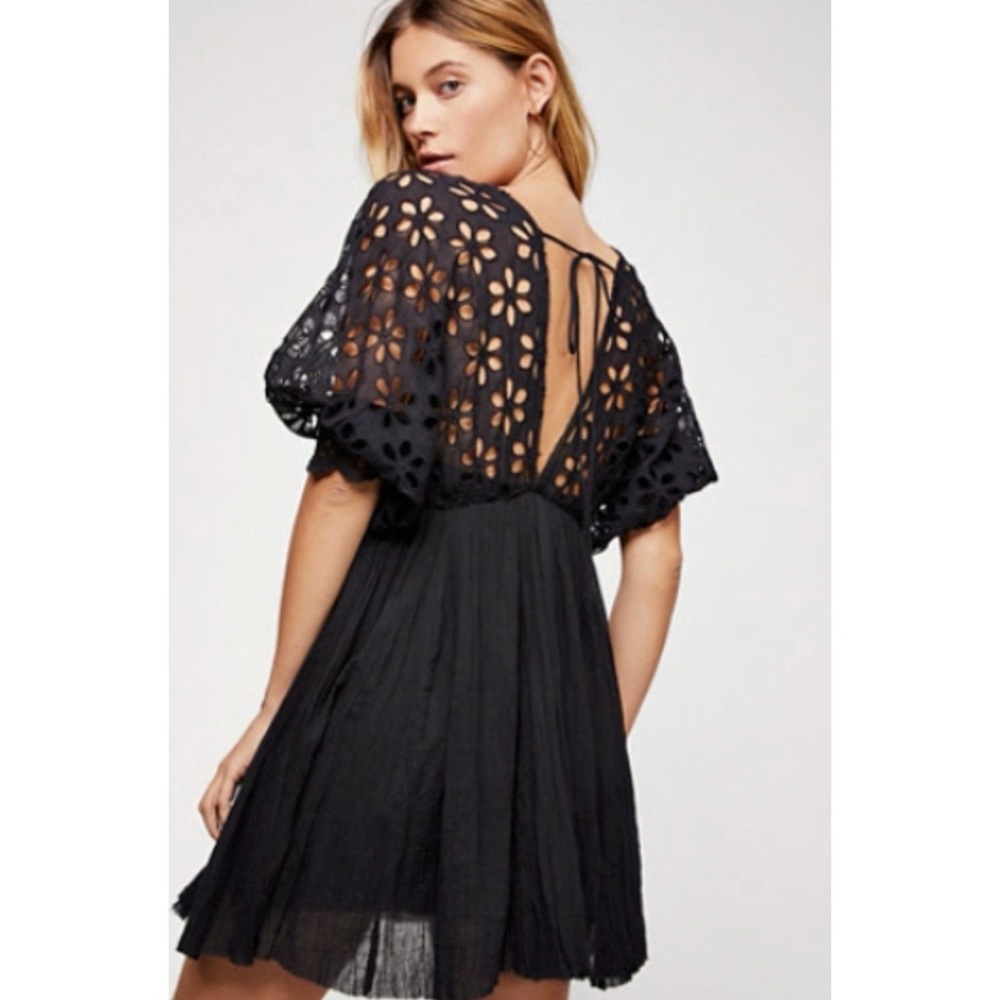 Eyelet mini dress